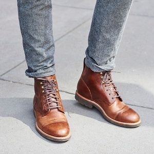 J Crew Kenton Leather Cap Toe Boot